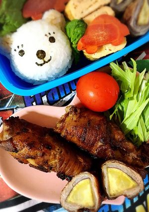 お弁当に！バターさつまいもの肉巻き-レシピのメイン写真