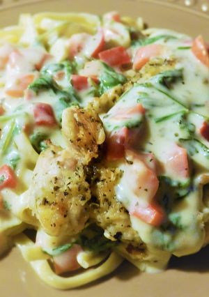 鶏肉のトスカーナ風ガーリックソースパスタ-レシピのメイン写真