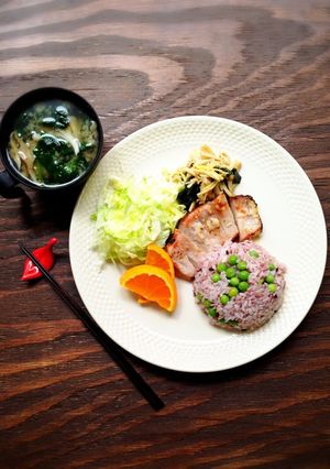 薬膳★えのきとわかめの生姜炒めポーク添え-レシピのメイン写真
