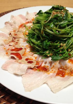 ベジヌードル 豆苗と豚バラ肉の四川風-レシピのメイン写真
