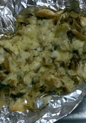 ３月２０日晩飯【鶏コマ肉のチーズホイル】-レシピのメイン写真