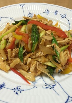 メンマと蒸し鶏の中華風かんたん炒め-レシピのメイン写真
