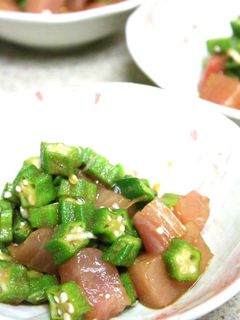 まぐろとオクラのからし醤油和え-レシピのメイン写真