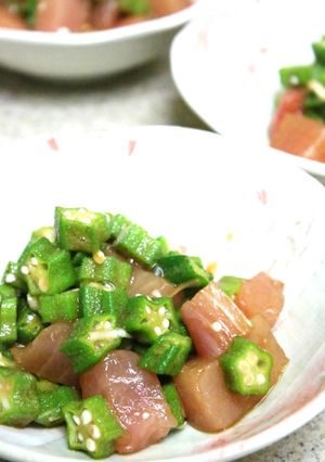 まぐろとオクラのからし醤油和え-レシピのメイン写真
