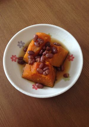 パパッと5分でかぼちゃ煮 withあずき-レシピのメイン写真