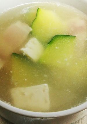 ズッキーニと豆腐入りスープ-レシピのメイン写真