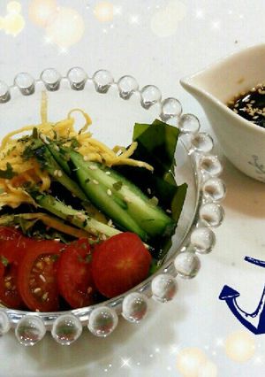 ﾓﾘﾝｶﾞとわかめde冷やし中華風サラダ-レシピのメイン写真