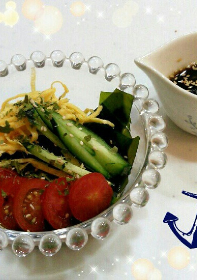 ﾓﾘﾝｶﾞとわかめde冷やし中華風サラダ-レシピのメイン写真