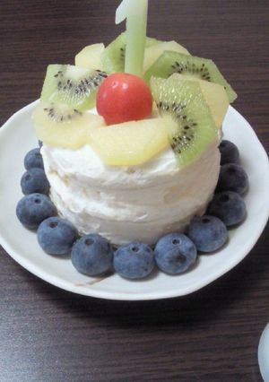 【7月生まれ】1歳の誕生日ケーキ-レシピのメイン写真