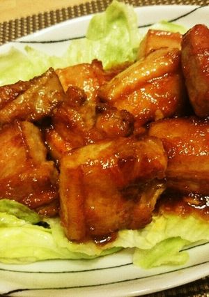 絶品ソース！簡単♪甘辛豚バラブロック煮-レシピのメイン写真