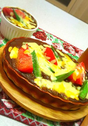 夏野菜のとろ〜り焼きチーズカレー-レシピのメイン写真