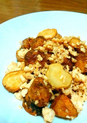 新じゃがいもと鶏ひき肉の甘味噌和え-レシピのメイン写真