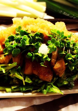 クレソンが美味しいっ♪とり塩焼きのせ♪-レシピのメイン写真