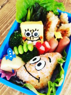 スポンジボブ&パトリックキャラ弁-レシピのメイン写真