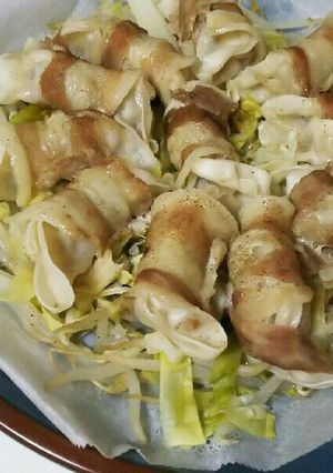 簡単!フライパンde肉巻き餃子-レシピのメイン写真