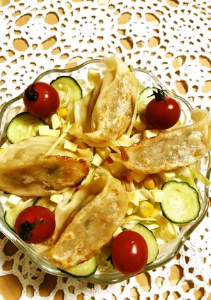 餃子&チーズの野菜たっぷりサラダ-レシピのメイン写真