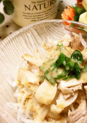 ぱぱっと！蒸鶏と大根のサラダ-レシピのメイン写真