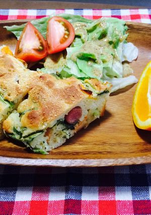 おしゃれな朝食♩HMとお豆腐のケークサレ-レシピのメイン写真