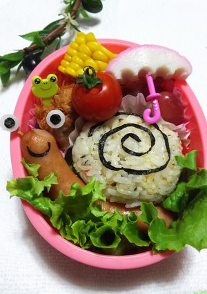 梅雨時期に♡超簡単！かたつむりのキャラ弁-レシピのメイン写真