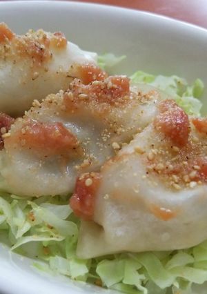 レンジで簡単！餃子の梅干し味噌だれ*がけ-レシピのメイン写真