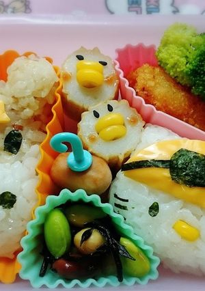 ジョッキーキティちゃんターフィーくん弁当-レシピのメイン写真