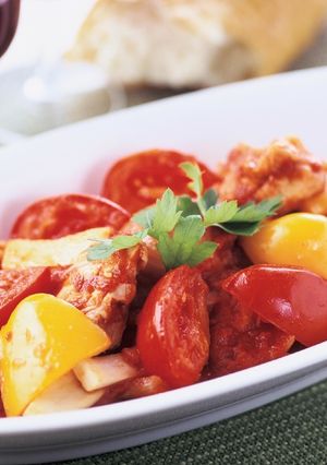 夏野菜と若どりもも肉のトマト煮-レシピのメイン写真