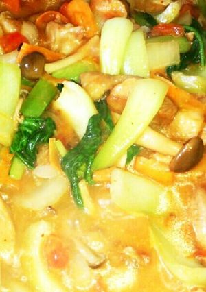 鶏ももとチンゲン菜のトマトミルク煮込み★-レシピのメイン写真