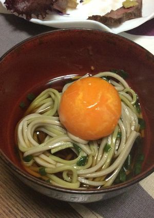 冷凍卵黄　月見蕎麦-レシピのメイン写真