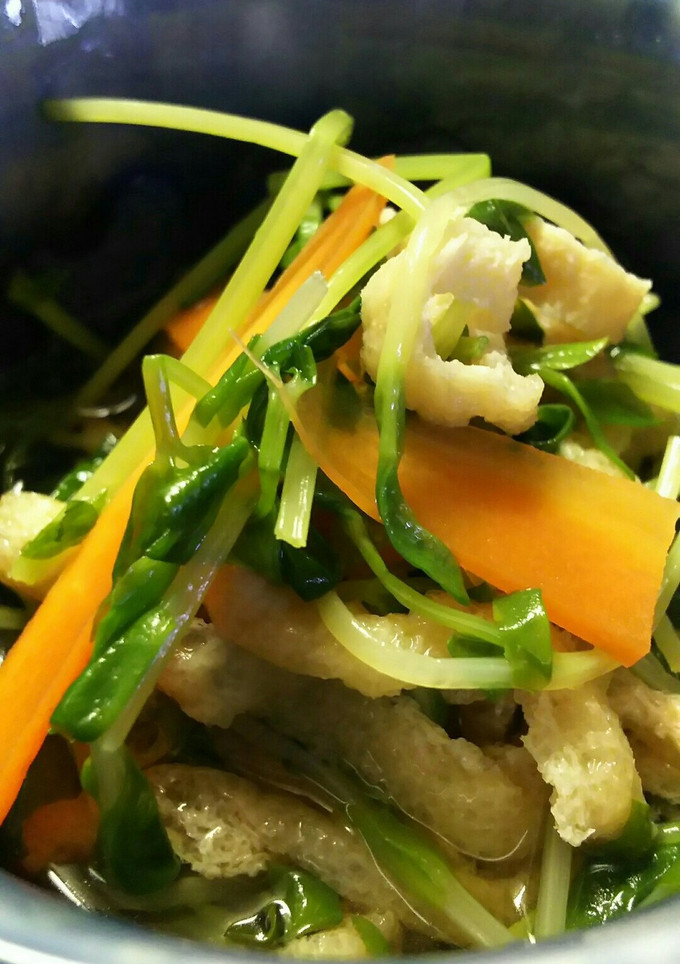 豆苗と油あげの簡単手抜き煮浸し(お浸し)-レシピのメイン写真