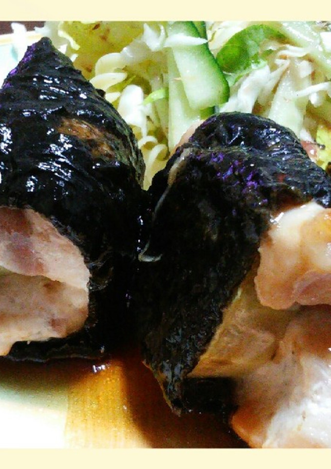 ナスと鶏の海苔巻き焼き-レシピのメイン写真