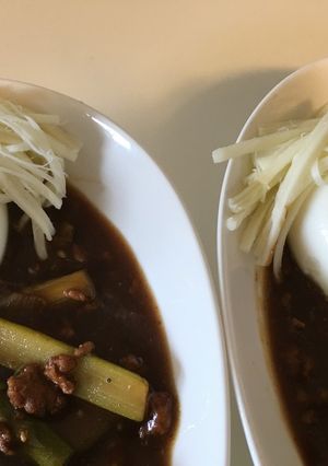 夏野菜カレーと可愛いトッピング-レシピのメイン写真