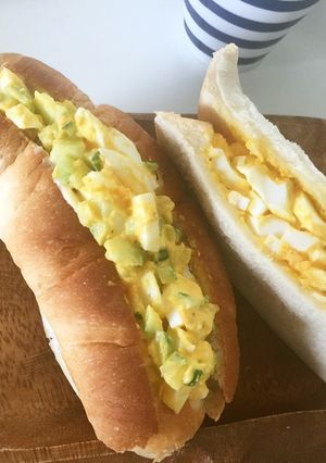 卵とキュウリの塩パン&食パンの2色サンド-レシピのメイン写真