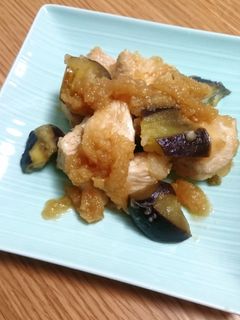 鶏むね肉と茄子のみぞれ煮-レシピのメイン写真