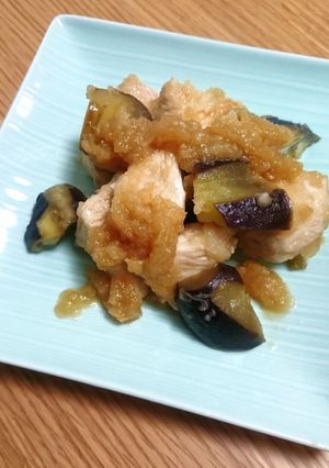 鶏むね肉と茄子のみぞれ煮-レシピのメイン写真