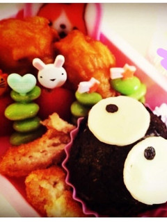簡単 キャラ弁♡まっくろくろすけ-レシピのメイン写真