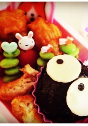 簡単 キャラ弁♡まっくろくろすけ-レシピのメイン写真