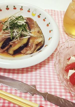 なすと豚肉の梅ソース蒸し-レシピのメイン写真