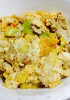 豚肉とキャベツの豆腐玉子炒め-レシピのメイン写真