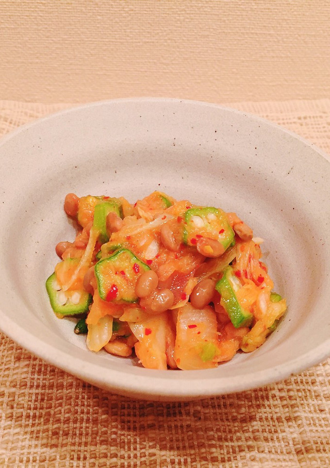 おくらキムチ納豆の和えもの-レシピのメイン写真