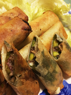 大葉香る♪サバとお豆の春巻-レシピのメイン写真