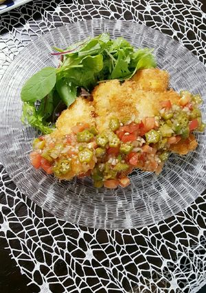オクラ黒酢ソースでさっぱりチキンカツ♡-レシピのメイン写真