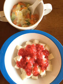 離乳食後期(11か月)☆いちごソースパン-レシピのメイン写真