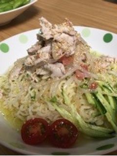梅豚しゃぶもやしの冷やし塩ラーメン-レシピのメイン写真