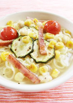 夏野菜と大豆のカレー炒めラーメン-レシピのメイン写真