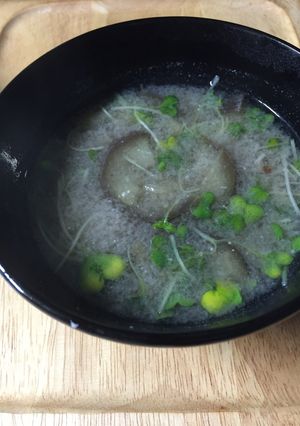 茄子とカイワレの味噌汁-レシピのメイン写真