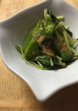 オクラと水菜の梅あえ-レシピのメイン写真