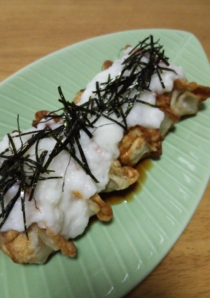 とっても簡単！揚げ餃子の山芋かけ！-レシピのメイン写真