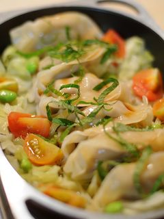 野菜と一緒に蒸すヘルシー餃子-レシピのメイン写真