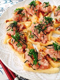 赤身で自作ネギトロ!マグロバターカナッペ-レシピのメイン写真
