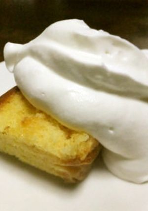 カステラの生クリームかけ-レシピのメイン写真